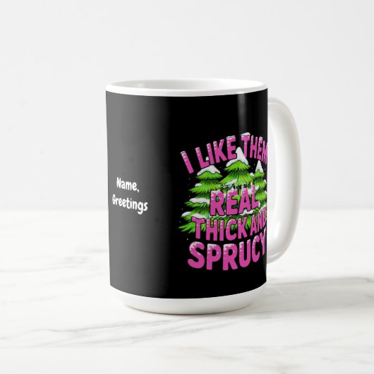 私は彼らが厚く実在て元気なクリスマおもしろいスが好き コーヒーマグカップ (正面右)