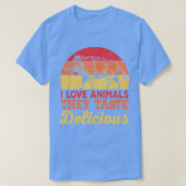 私は彼らが美味しいを味わう動物が大好き1 Tシャツ (デザイン正面)