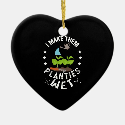 私は彼らに植物を湿った庭師の贈り物を作る セラミックオーナメント (正面)
