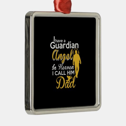 私は彼をパパと呼ぶ天国で守護天使を持っている メタルオーナメント (右)