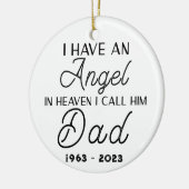 私は彼をパパと呼ぶ天国に天使がいる セラミックオーナメント (左)