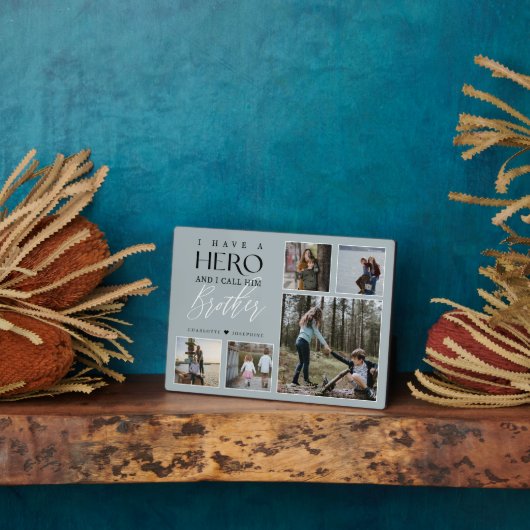 私は彼をブラザーフォトコラージュと呼ぶヒーローを持っている フォトプラーク (側面)