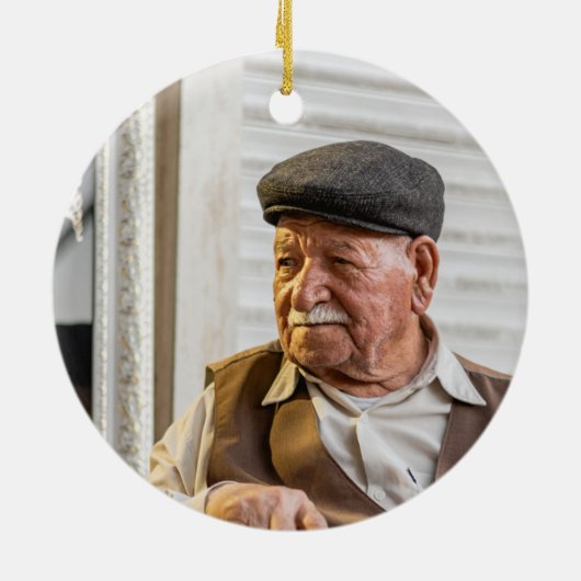 私は彼を天国の天使記念パパと呼ぶクリスマス セラミックオーナメント (裏面)