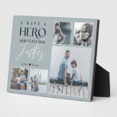 私は彼を父と呼ぶ英雄を持っている写真コラージュ フォトプラーク (側面)