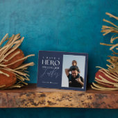 私は彼を父と呼ぶ英雄を持っている写真記念の酒 フォトプラーク (側面)