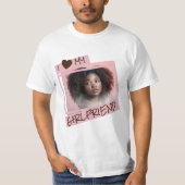 私は彼女が大好きだ |写真カスタムと文字 Tシャツ (正面)
