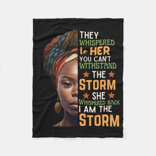 私は彼女が強い女性に小声で言った嵐だ フリースブランケット (正面)