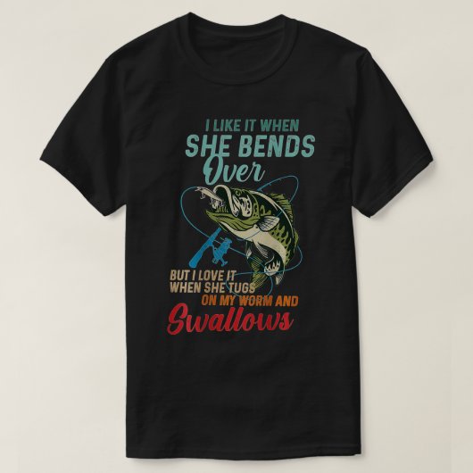 私は彼女が曲がると好きだが私はそれを愛する Tシャツ (デザイン正面)