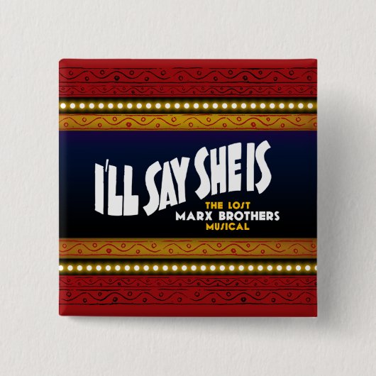 私は彼女が正方形ボタンであることを言います 缶バッジ (正面)