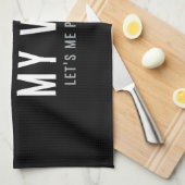 私は彼女が私がゴルフを遊ぶことを許可するとき私の妻を愛します キッチンタオル (四つ折り)