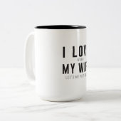 私は彼女が私がゴルフを遊ぶことを許可するとき私の妻を愛します ツートーンマグカップ (正面左)