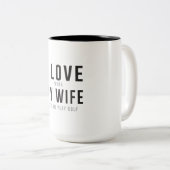 私は彼女が私がゴルフを遊ぶことを許可するとき私の妻を愛します ツートーンマグカップ (正面右)