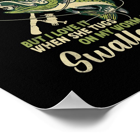 私は彼女が贈り物の男性の上で曲がる魚釣りが好き ポスター (角)