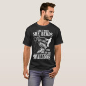 私は彼女が魚釣りパパFaに屈する時おもしろいに Tシャツ (正面フル)