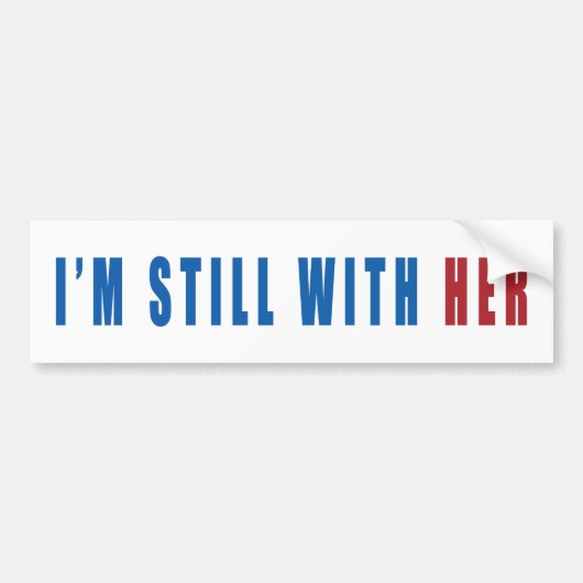 私は彼女とまだあります バンパーステッカー (正面)
