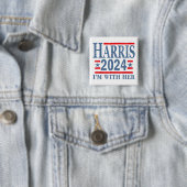 私は彼女と一緒にいます カマラ 2024大統領にカマラを 缶バッジ (インサイチュ)
