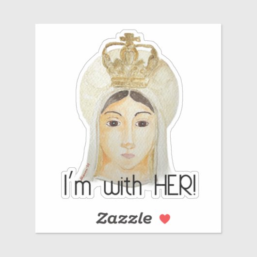 私は彼女と一緒にいる – ファティマの私たちの女性ステッカー シール (シート)