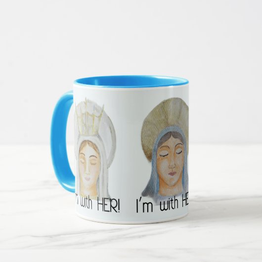 私は彼女と一緒に賛美い- Mary Blue Mug マグカップ (正面左)