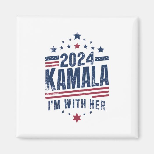 私は彼女と共に カマラ 2024年カマラ・ハリスに投票 マグネット (正面)