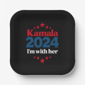 私は彼女と共に カマラ 2024年大統領にカマラに投票 ペーパープレート (正面)