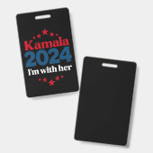 私は彼女と共に カマラ 2024年大統領にカマラを バッジ (正面＆裏面)