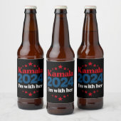 私は彼女と共に カマラ 2024年大統領にカマラを ビールラベル (ボトル)