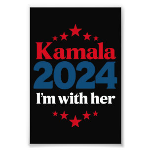 私は彼女と共に カマラ 2024年大統領にカマラを フォトプリント           