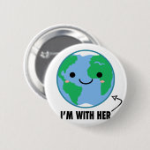 私は彼女と-惑星のアースデーです 缶バッジ (正面&裏面)