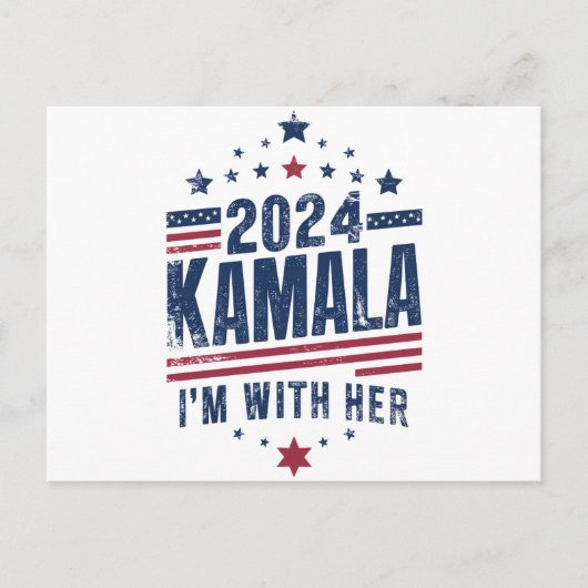 私は彼女のカマラハリスの2024の投票と一緒にいる ポストカード (正面)