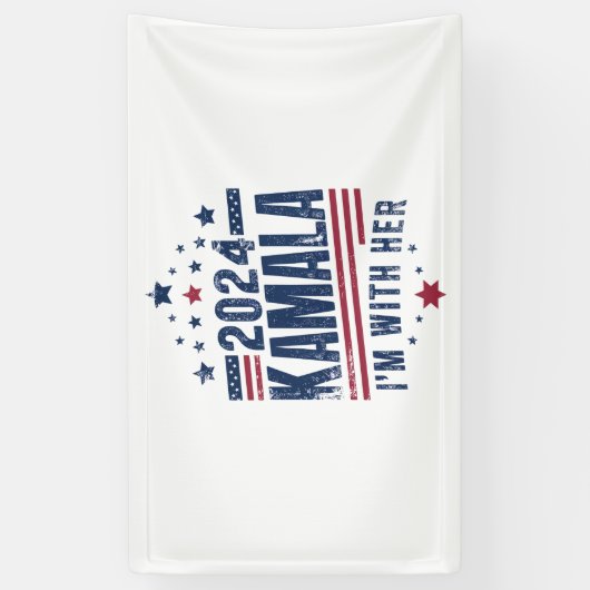 私は彼女のカマラハリスの2024の投票と一緒にいる 横断幕 (縦)