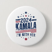 私は彼女のカマラハリスの2024の投票と一緒にいる 缶バッジ (正面)