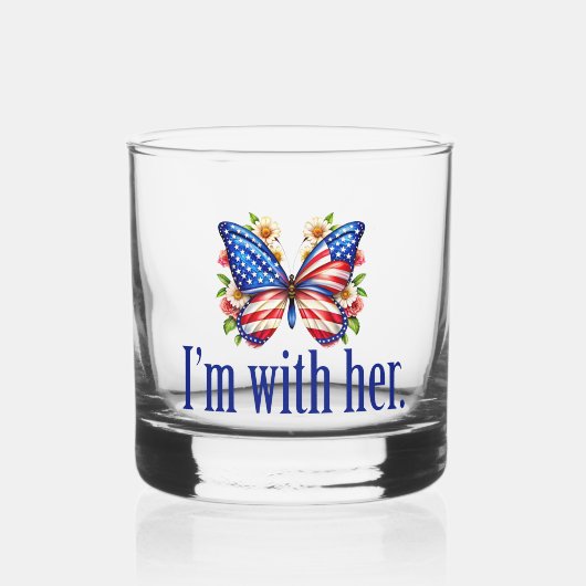 私は彼女のカマラハリス大統領のバタフライのために一緒にいる ウイスキーグラス (正面)