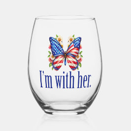 私は彼女のカマラハリス大統領のバタフライのために一緒にいる ステムなしワイングラス