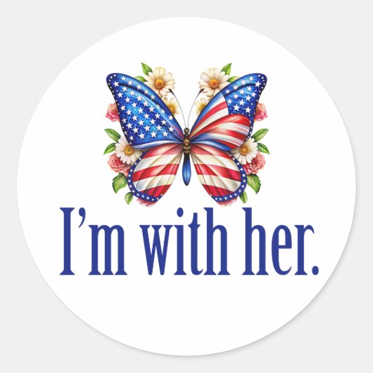 私は彼女のカマラハリス大統領のバタフライのために一緒にいる ラウンドシール (正面)