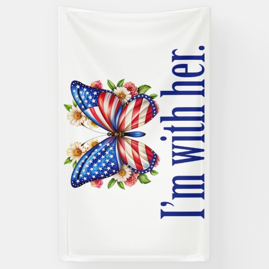 私は彼女のカマラハリス大統領のバタフライのために一緒にいる 横断幕 (縦)