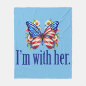 私は彼女のカマラブルーバタフライと一緒にいる フリースブランケット (正面)
