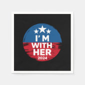 私は彼女のカマラ大統領の2024年の投票と一緒にいる スタンダードカクテルナプキン (正面)