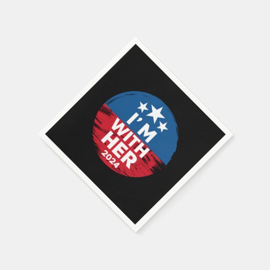私は彼女のカマラ大統領の2024年の投票と一緒にいる スタンダードカクテルナプキン (角)
