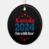 私は彼女のカマラ大統領の2024年の投票と一緒にいる セラミックオーナメント (左)