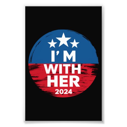 私は彼女のカマラ大統領の2024年の投票と一緒にいる フォトプリント            (正面)
