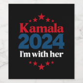 私は彼女のカマラ大統領の2024年の投票と一緒にいる ワインラベル (シングルラベル)