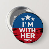 私は彼女のカマラ大統領の2024年の投票と一緒にいる 缶バッジ (正面&裏面)