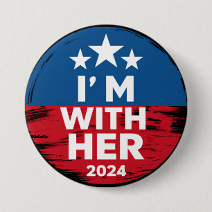 私は彼女のカマラ大統領の2024年の投票と一緒にいる 缶バッジ