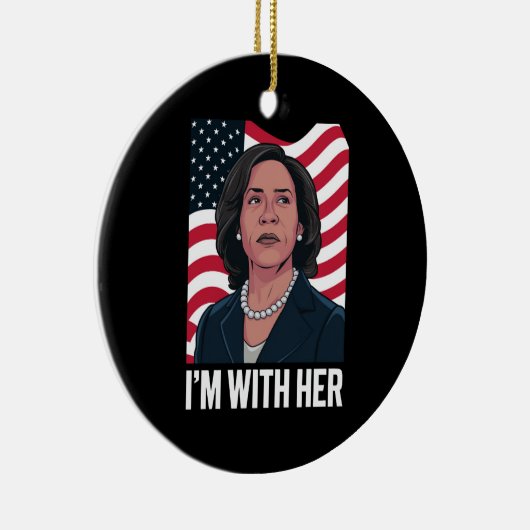 私は彼女のカマラ投票で2024年の大統領に賛成している セラミックオーナメント (右)