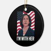 私は彼女のカマラ投票で2024年の大統領に賛成している セラミックオーナメント (左)