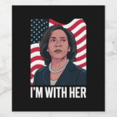 私は彼女のカマラ投票で2024年の大統領に賛成している ワインラベル (シングルラベル)