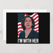 私は彼女のカマラ投票で2024年の大統領に賛成している 招待状 (正面/裏面)