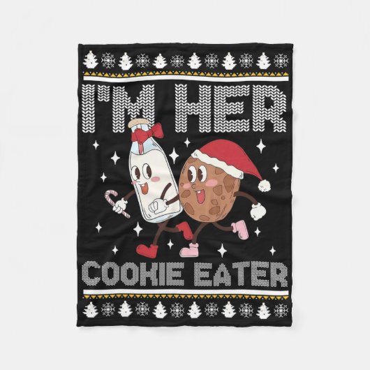 私は彼女のクッキー好き - 私は彼のお乳飲み子です クリスマス フリースブランケット (正面)