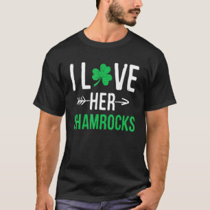 私は彼女のシャムロックサンパトリックSデイカップルおもしろい Tシャツ