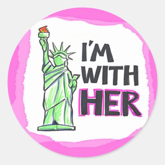 私は彼女のステッカーを持っている ラウンドシール (正面)